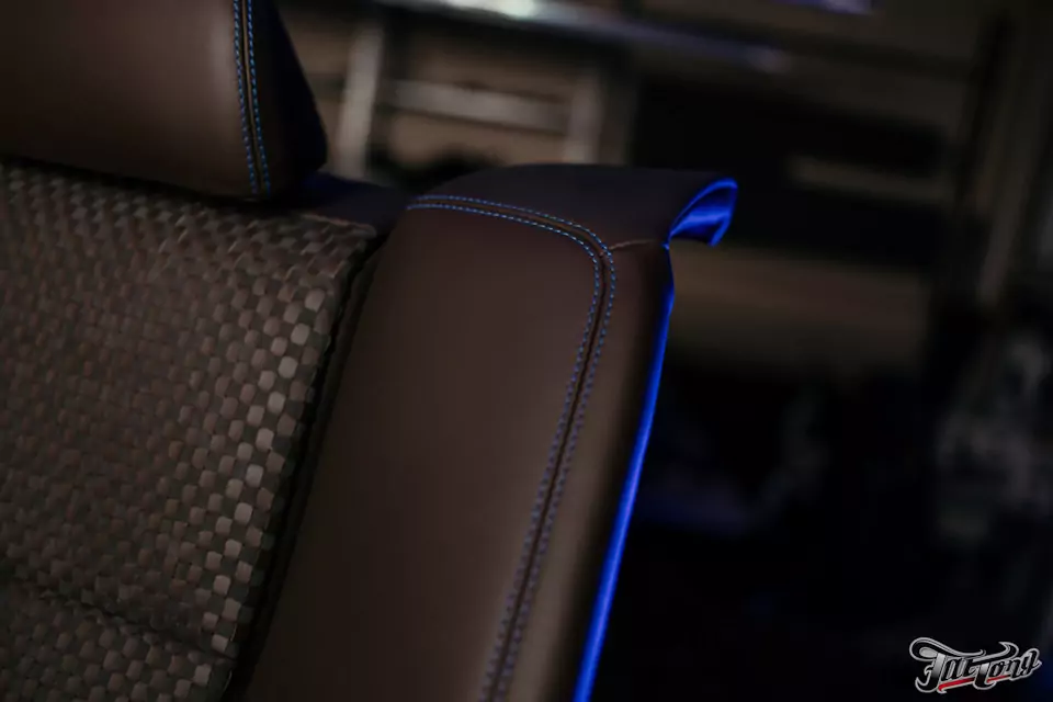 Перетяжка сидений Recaro для Honda Accord 7 в кожу и алькантару с плетением в стиле Bottega Veneta!